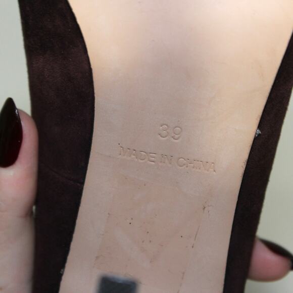 Reiss Brown Suede Pointed Toe Stiletto High Heels Size 8.5 - Picture 7 of 7